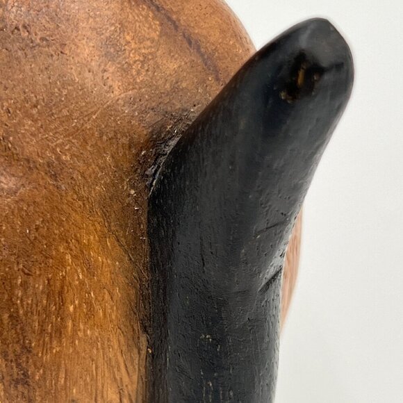 Siamese wood wooden carved cat kitten tail up sitting folk art handmade - Picture 5 of 12